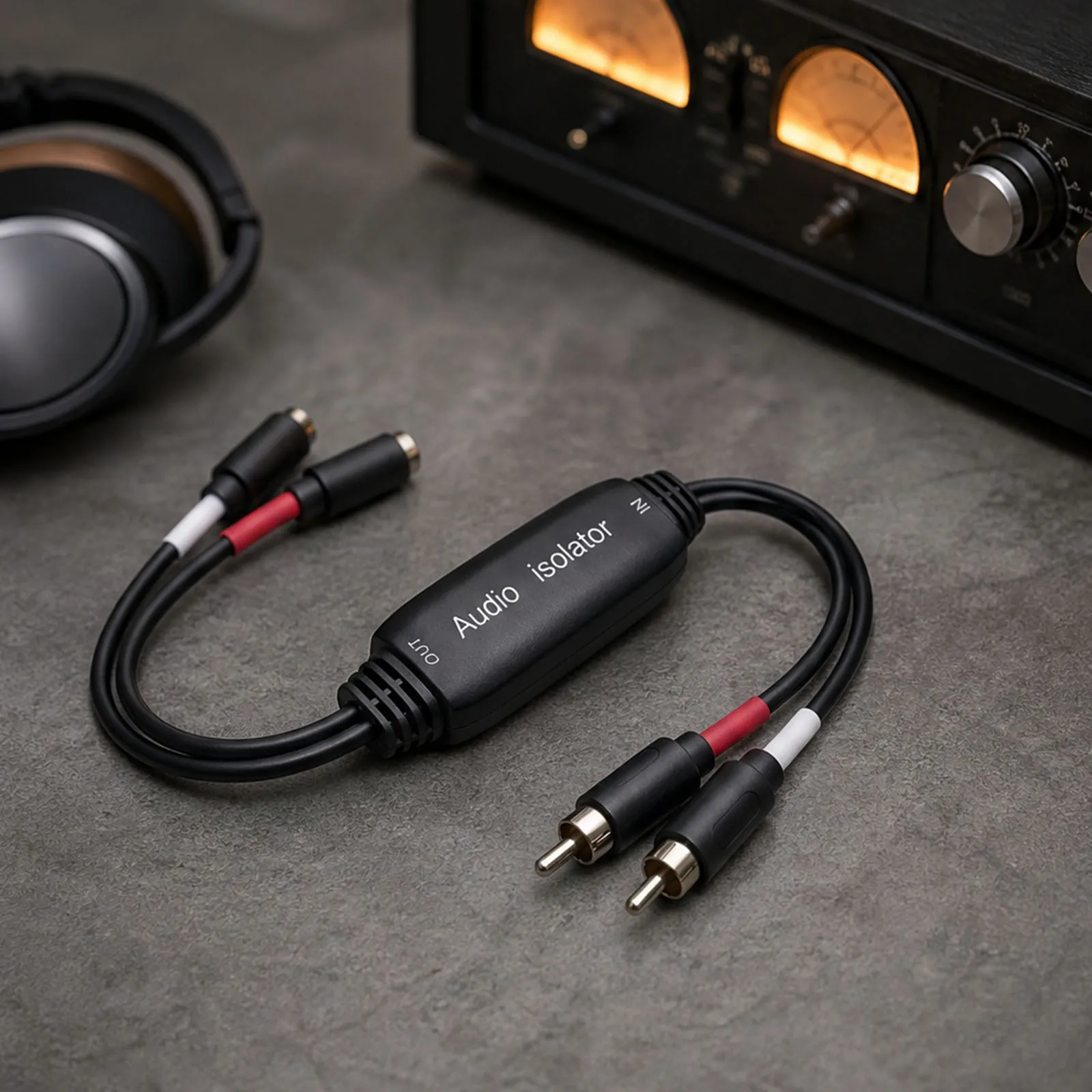 2 Channel RCA Noise Eliminator RCA Connectors Audio Hum Eliminator Plug and Play for Home Cars Retro Games TVs VCRs Mixers