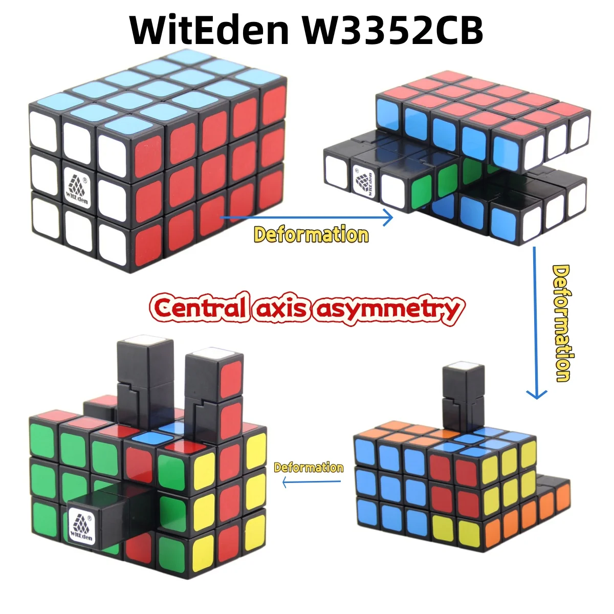 WitEden 3x3x5 Cubo Magico Cuboide V1 V2 335 Cubo Magico Professionale Speed Neo Cube Puzzle Kostka Antistress Giocattoli per Ragazzi
