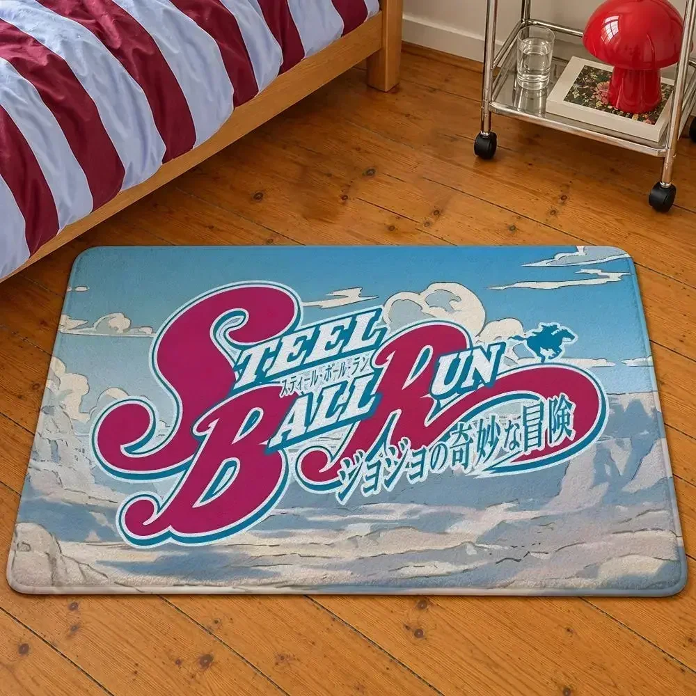 Floor Anime Mat Run Soft Ball Flannel Gyro Entrance Doormat Non-Slip 2-3 Washable Rug Bedroom Kitchen Steel JoJo Home StageDecor