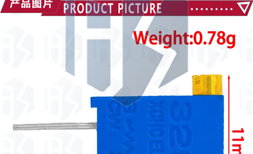 100 Stück 200x500 50 Ohm 1k 2k 5k 10k 20k 50k k k 1m Ohm 100r 200r 500r Trimpot Trimmer Potentiometer – Detail 3