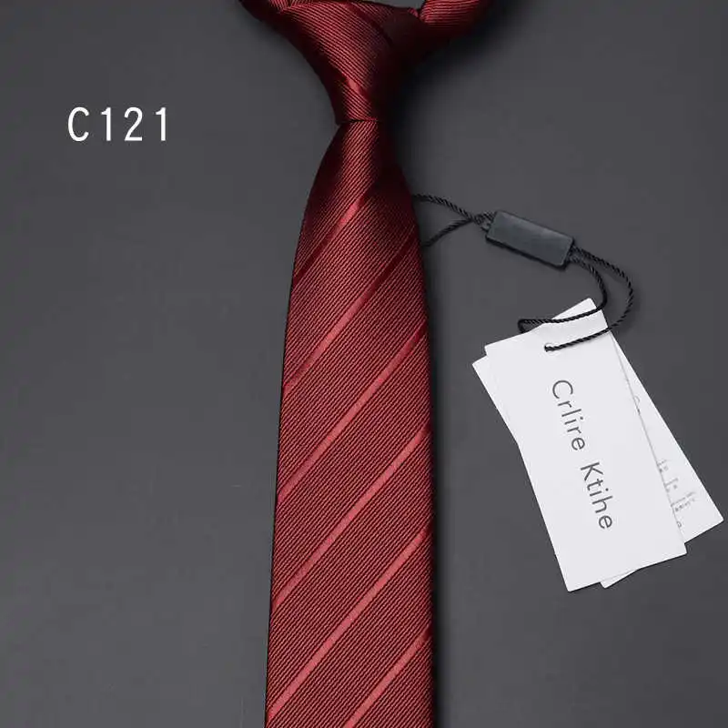 

High Quality 100% Silk Tie With Red Stripes For Men's Business Banquet Shirt Accessories Narrow Version 6cm Hand Knotted Necktie