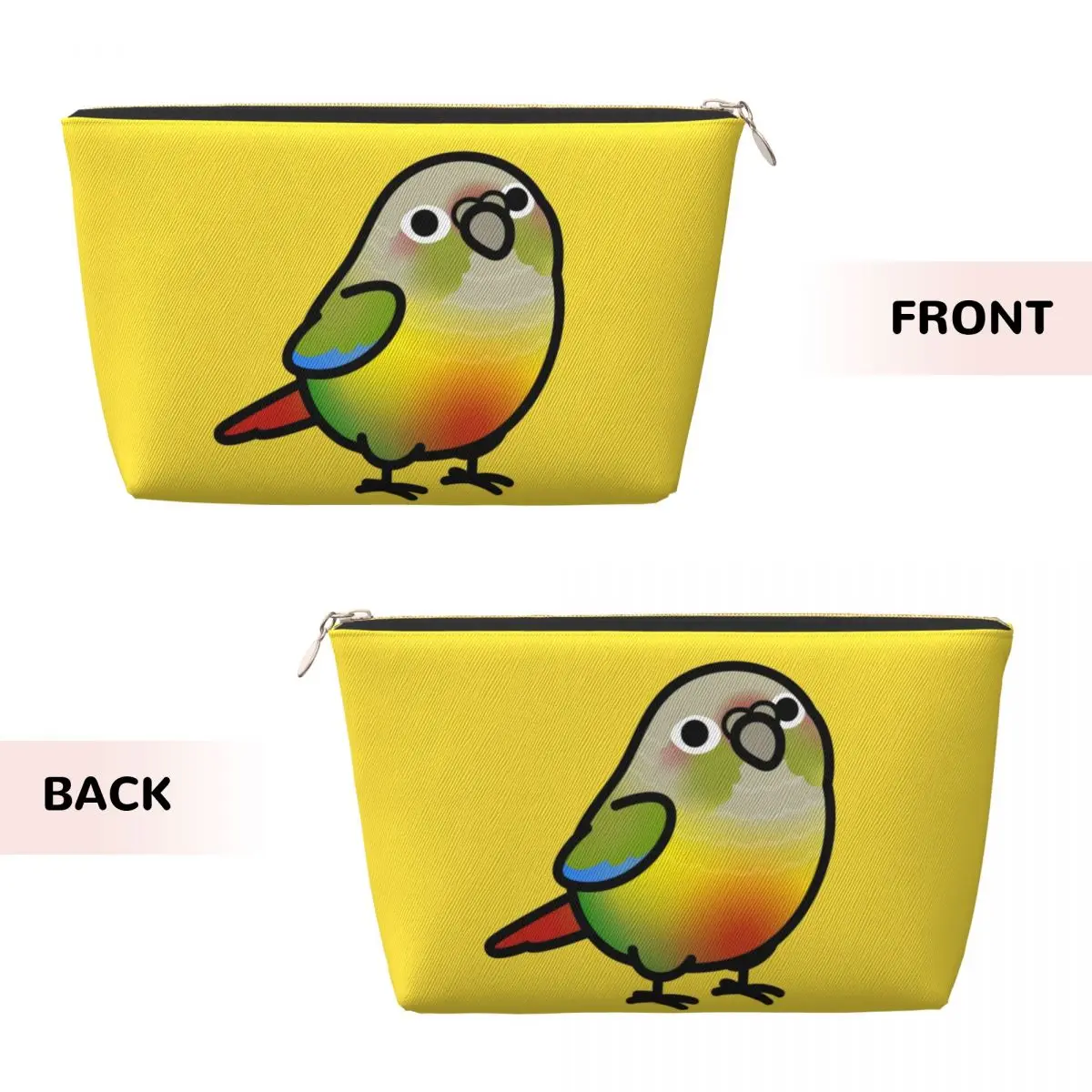 Custom Chubby Pineapple Green Cheek Conure Travel Cosmetic Bag Parrot Bird Makeup Toiletry Organizer Beauty Storage Dopp Kit