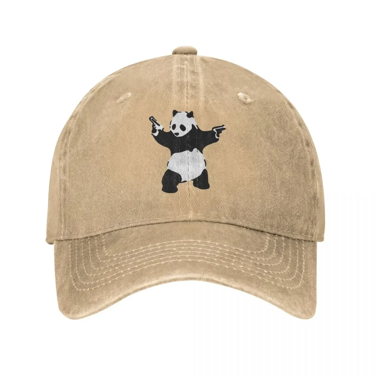 Banksy Pandamonium Armed Panda Artwork Street Art Baseball Cap Fashion Distressed  Headwear Men Women Summer Hats 