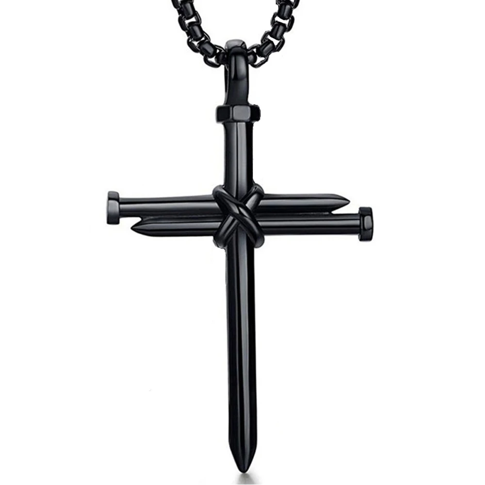 مسمار الصليب قلادة للرجال والنساء موضة كول نمط قلادة شخصية مجوهرات اكسسوارات