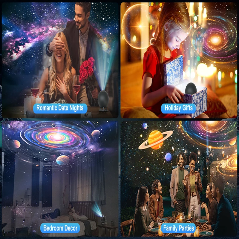 Starry Sky Planetarium Projector Lamp Galaxy Projectors With 12 Planetary Discs, 360° Rotating Nebula Lamps for Kids and Adults