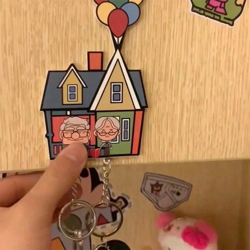 Kidsland Schattig Paar Sleutelhanger Opknoping Muur Accessoires Koelkast Sticker Huisdecoratie Opslag Animatie Afbeelding Cartoon