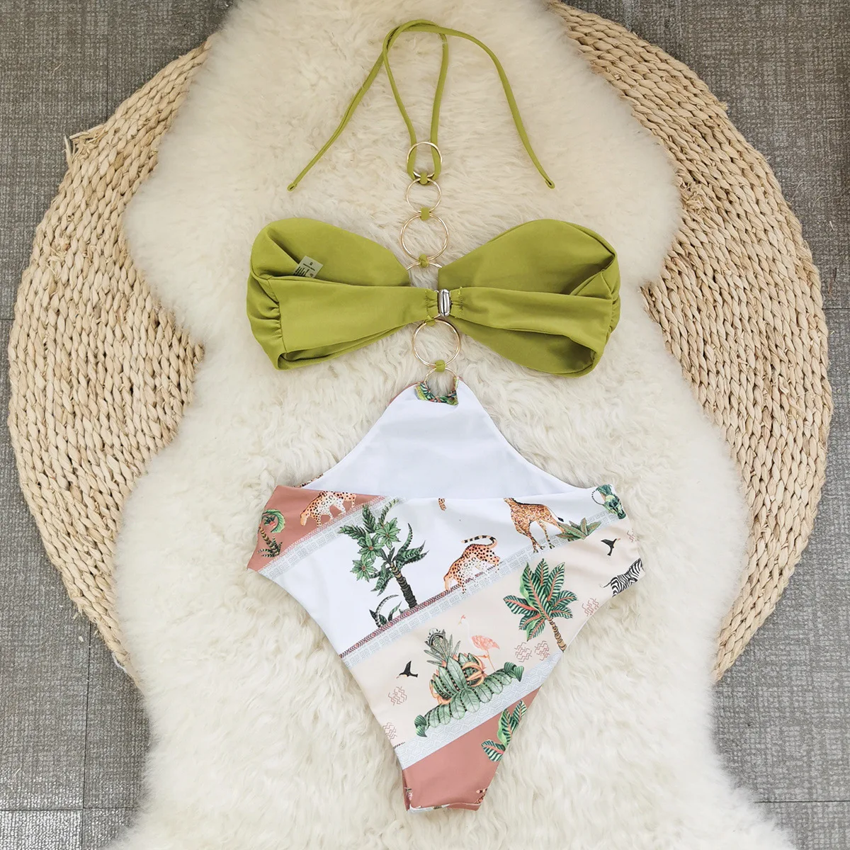Solid Swimsuit Women Bathing Suit Bandeau Bikini 2025 Biquinis Feminino Swimwear High Waist Bikini Set Beachwear Sexy Bikinis