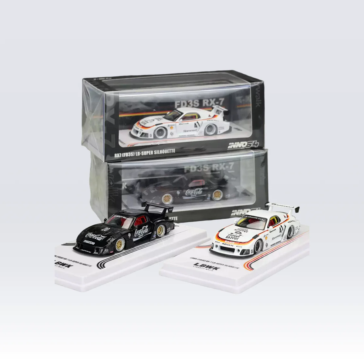 INNO In Stock 1:64 LBWK RX7 FD3S Super Silhouette Diecast Diorama Car Model Collection Miniature Toys