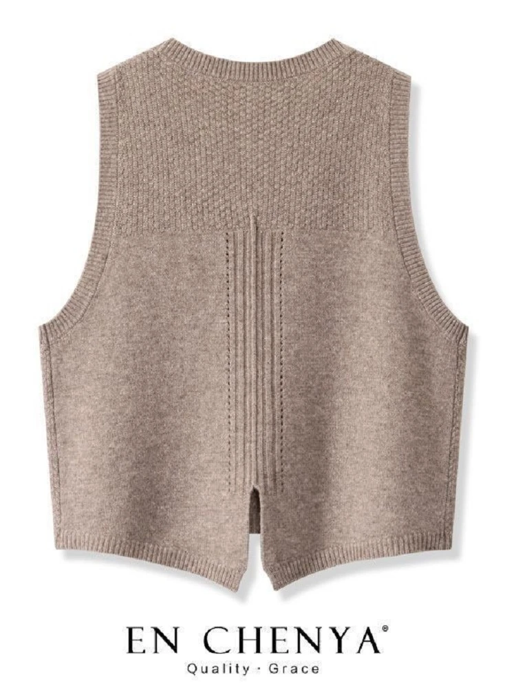 Women's Loose Short Knitted Sweater Vest Fashionable Layering Top Open Split Design Comfortable Fit Inner Wear Casual Style