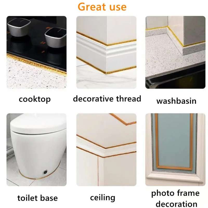 Nastro autoadesivo per piastrelle di ceramica Gap Tape cucina bagno antimuffa impermeabile bella cucitura nastro Wall Floor Gap Line Decor Strip