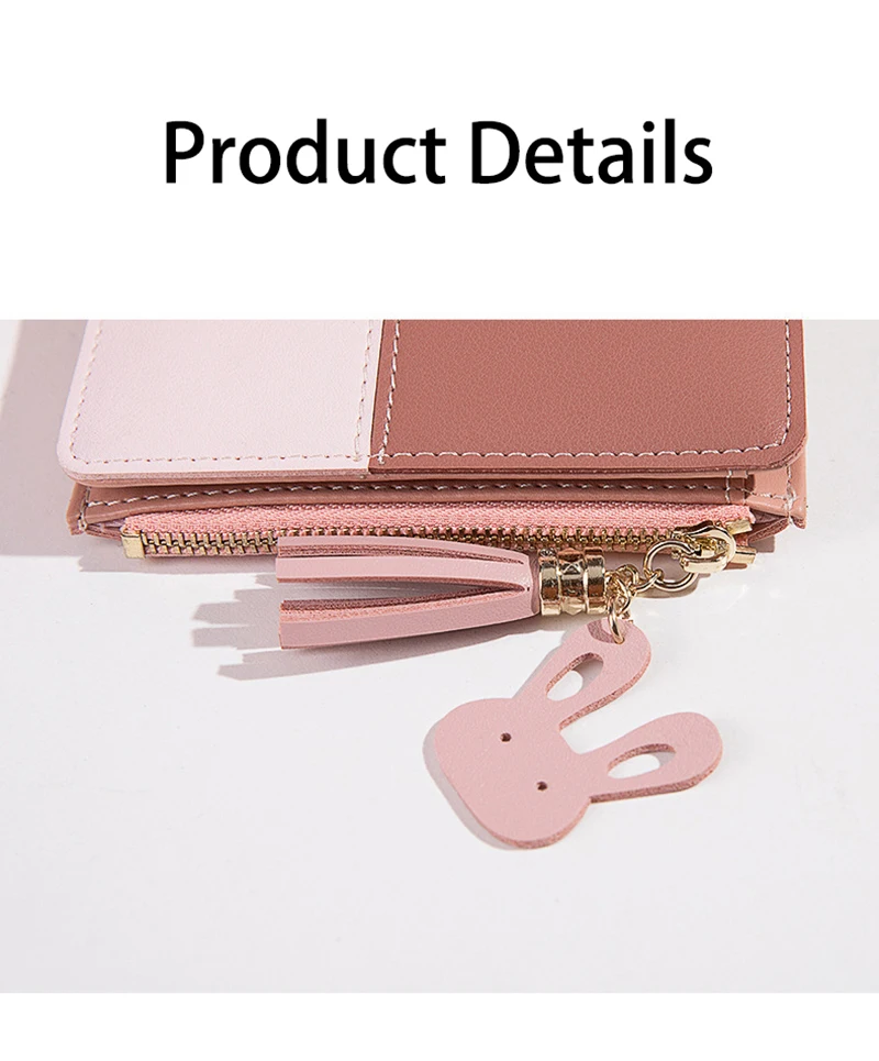 Luxus Marke frauen Brieftasche aus PU Leder Weibliche Karte Halter Geldbörsen Tragbare Damen Kleine Zipper Geldbörsen Mädchen Geschenk – Detail 6
