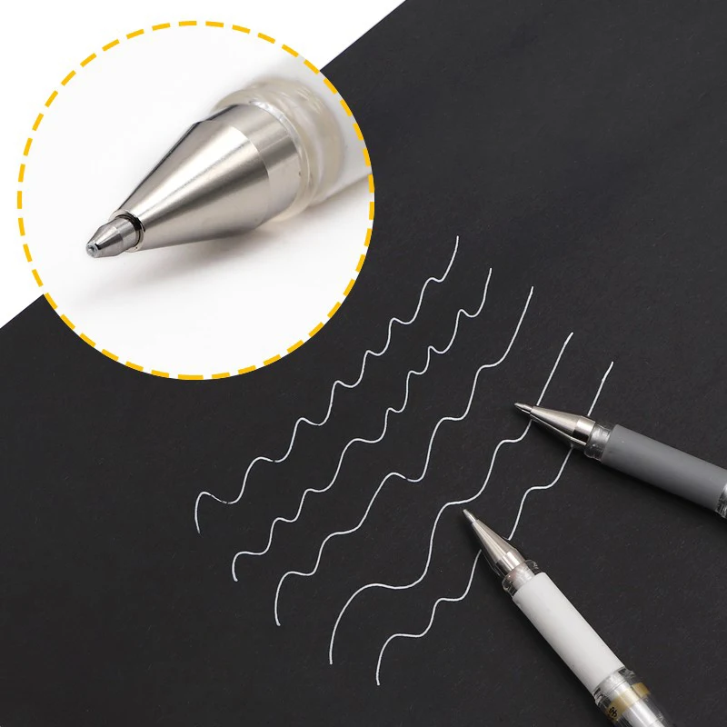 Uni Ball Signo UM 153 جل القلم 1.0 مللي متر الحبر المعدني الذهب الأبيض الفضة فسفورية للفن الزفاف التوقيعات الصباغ مقاوم للماء