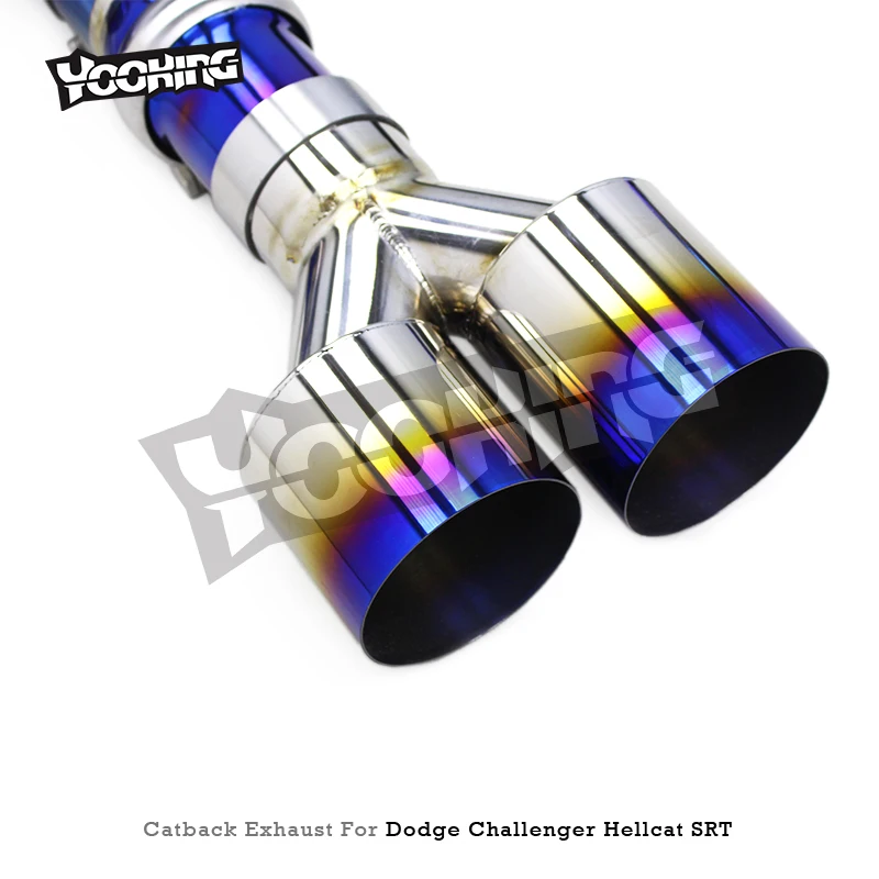 Titanium Exhaust Pipe System For Dodge Challenger Hellcat SRT 6.2L 2016-2023 Vacuum Valve With Independent Controller