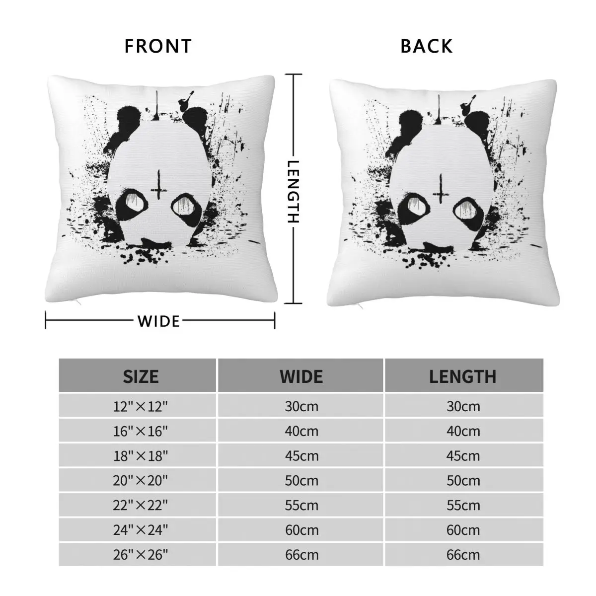 Carlo Waibel Cro Panda Mask Square Pillowcase Polyester Linen Velvet Pattern Zip Decor Sofa Seater Cushion Cover
