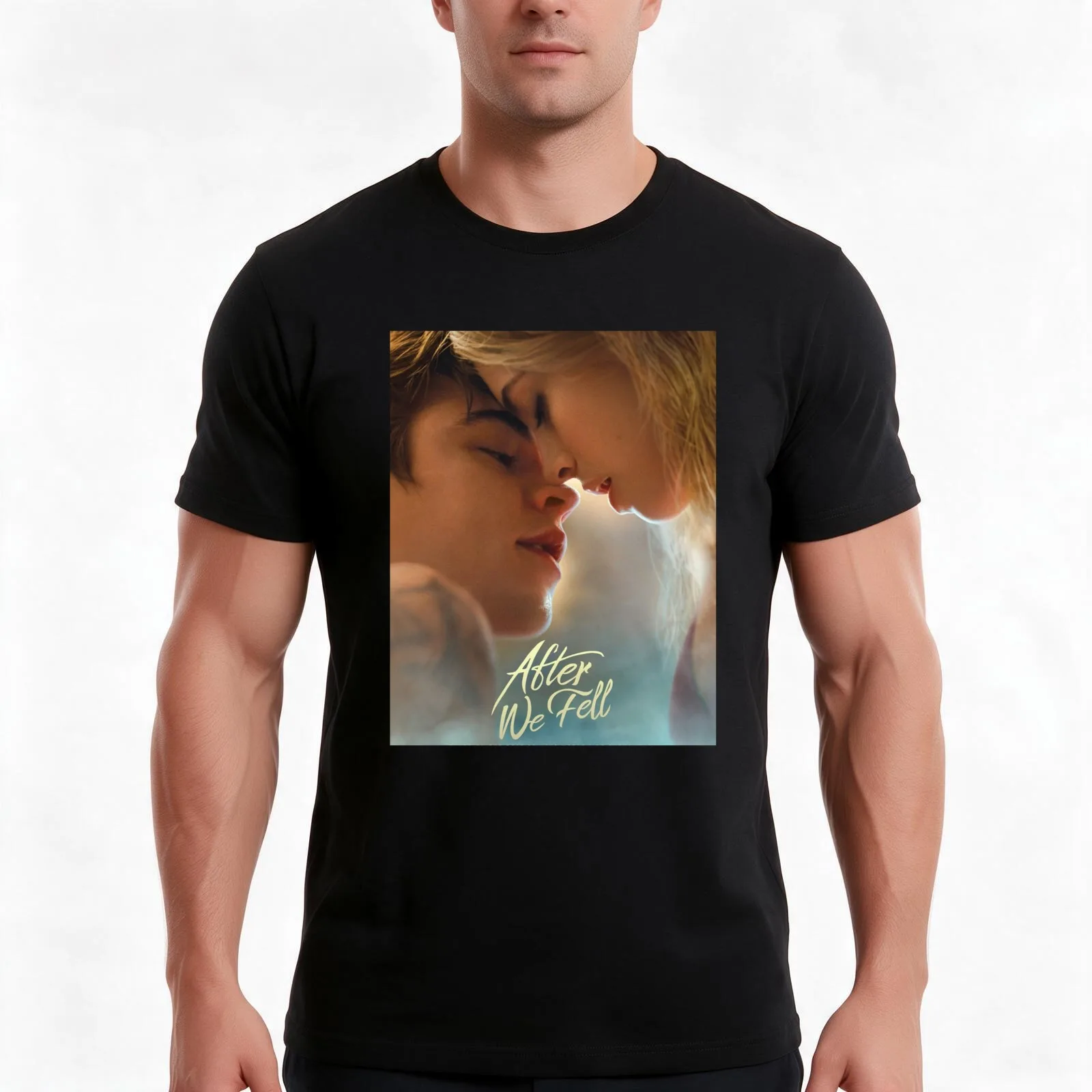 after we fell close up T-Shirt Summer Casual Cotton Tee Oversized Streetwear Tops Vintage Graphic Print Unisex Men Women