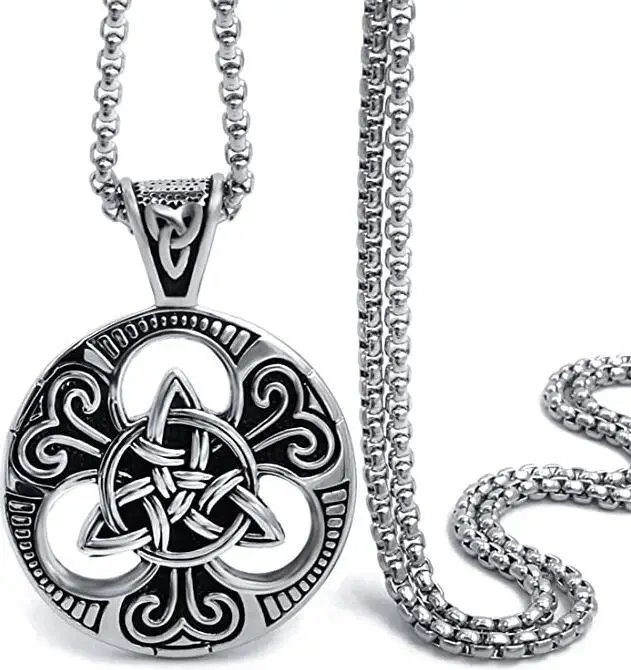 Punk Irish concentric knot round brand men's necklace pendant fashion jewelry