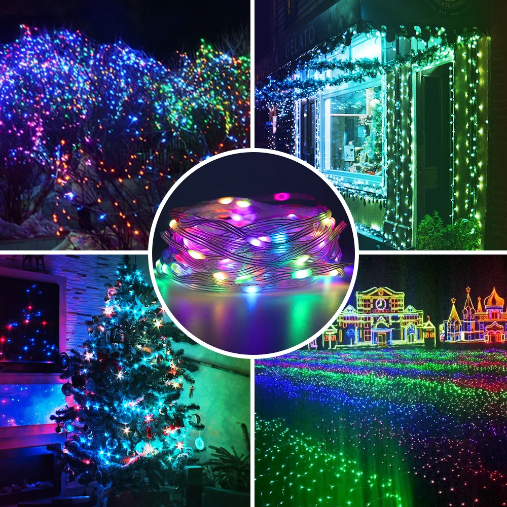Led Fairy String Light Remote Bluetooth App Usb Control Smart Rgb Garland Lamp Festoen Led Outdoor Indoor Party Kerstverlichting