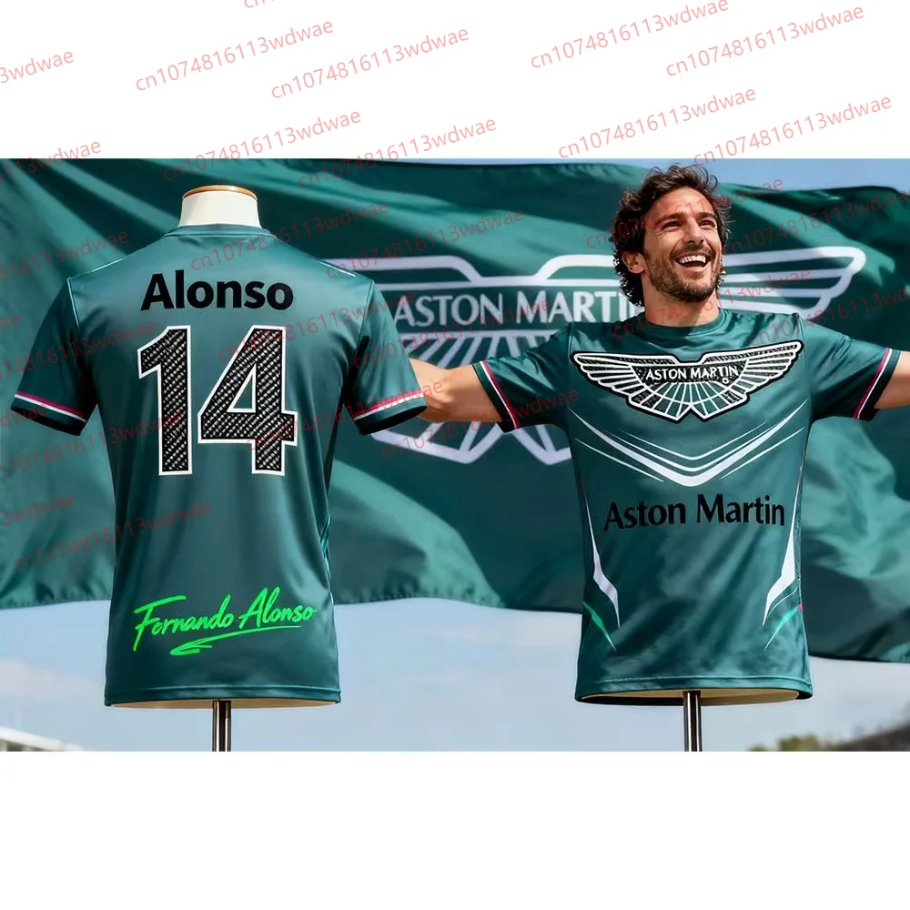 

Футболка Aston Martin 2025 Fernando Alonso No. 14 футболок, мужской гоночный костюм Super Team, быстросохнущая мотоциклетная футболка