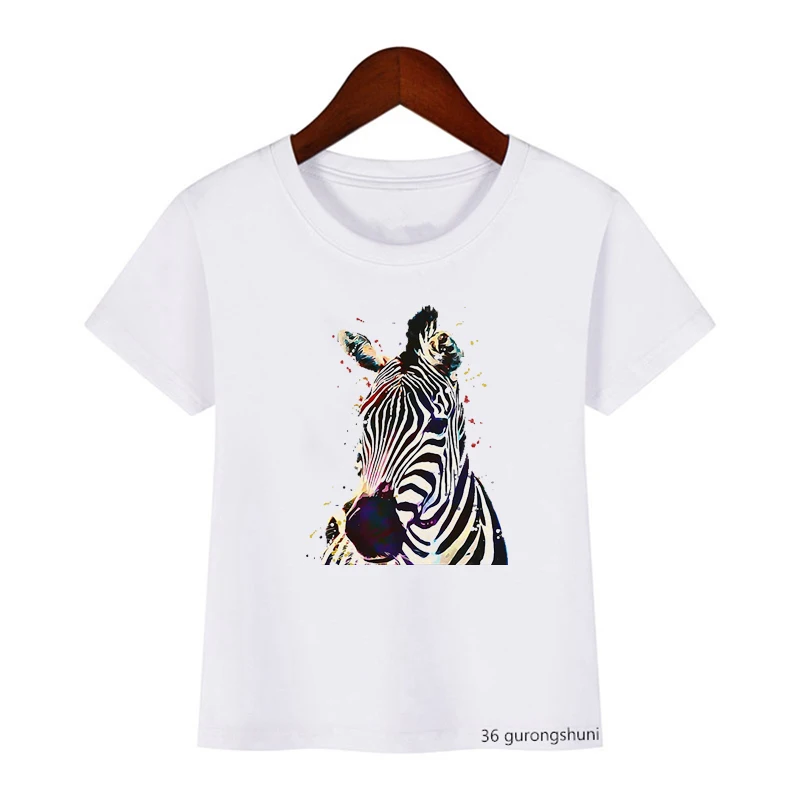 Boston Terrier Watercolor animal print t-shirt for boys/girls summer casual kids tshirt funny universal clothes for boys/ girls