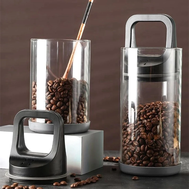 Luftdichte Gläser aus ABWR-Glas, Aufbewahrungsbehälter für Kaffeebohnen, Aufbewahrungsbehälter für Nüsse und Snacks, luftdichte Gläser mit Dichtring