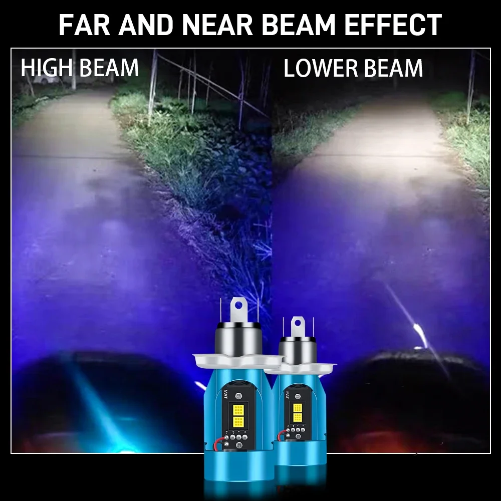 H4 LED دراجة نارية المصباح لمبة LED دراجة نارية المصباح الكهربائية اكسسوارات السيارات عيون الملاك LED المدمج في المصباح الأمامي #4
