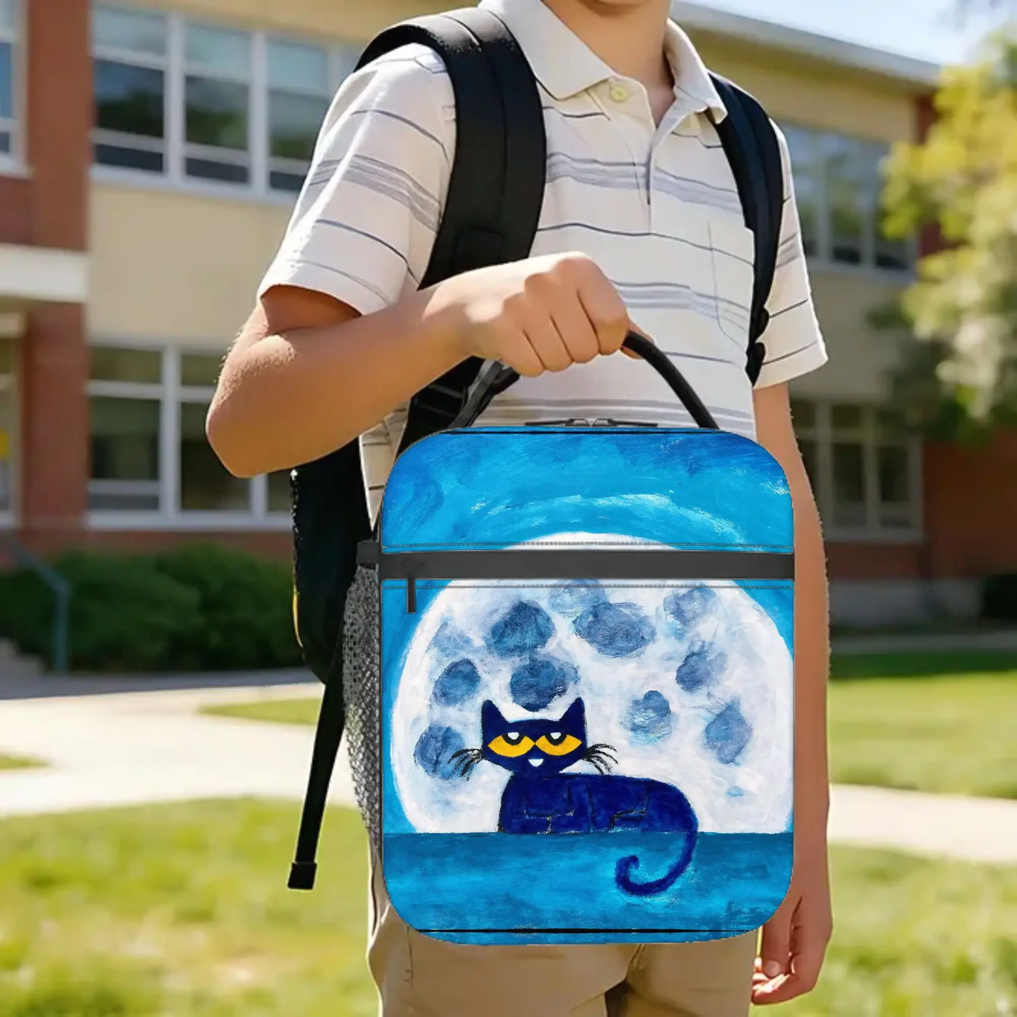 Pete the Cat  Insulated Lunch Bags High Capacity  Reusable Cooler Bag Lunch Box Tote Office  Picnic Men Women