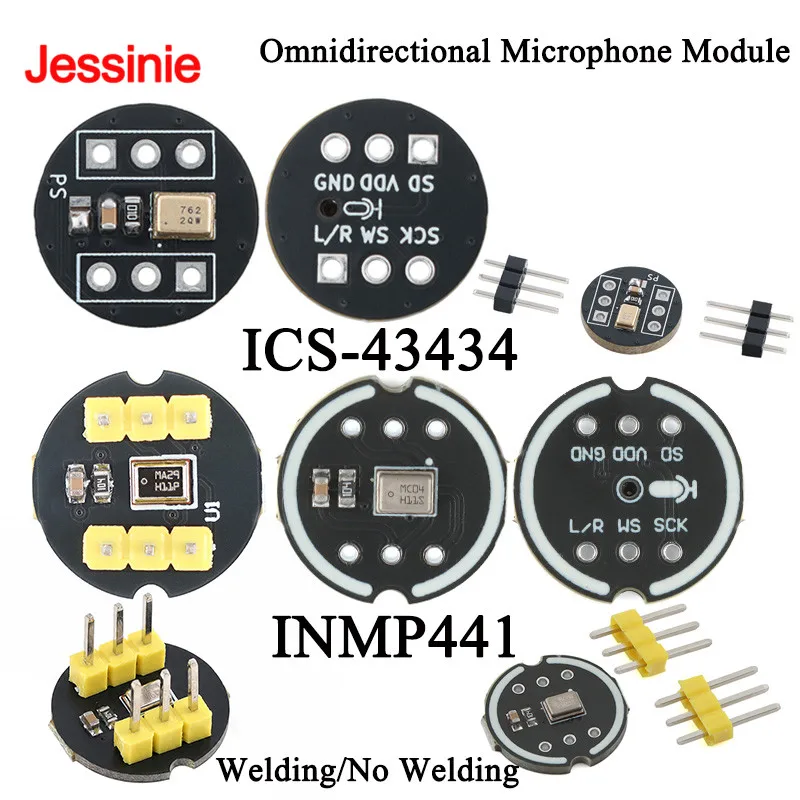 10pcs/1pc Ultra Small ICS-43434 INMP441 Omnidirectional Microphone Module I2S MEMS High Precision 24 Bit Low Power for ESP32