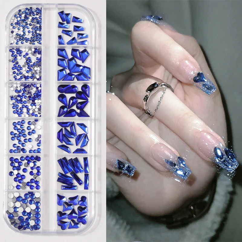 1440 Stück/Beutel AB/Klare Runde Mini-Nageldiamanten SS3-SS20 (1,3-4mm) Flache Rückseite Nicht-Hotfix Nagelkristalle Klare AB Maniküre-Glassteine