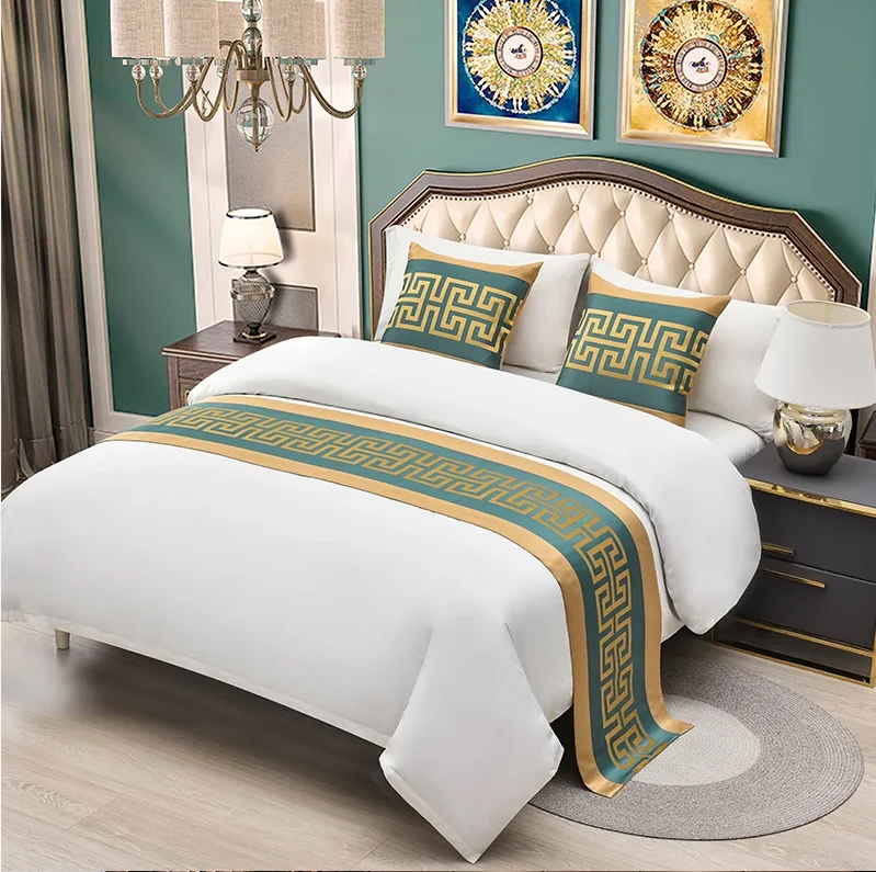 Colorful leaves Bed Runner Flag Scarf& Bed Tail Towel For Home Hotel Bedroom Bedding Decor Golden Tree and Silver Tree bedspread