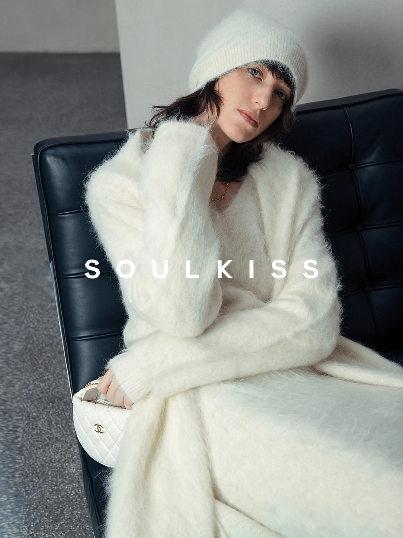 

Soulkiss Beautiful Peru Alpaca Knitted Base Dr Set of Four Casual Slim Fit Long Sve V Ne Regular Thin Women's Wear