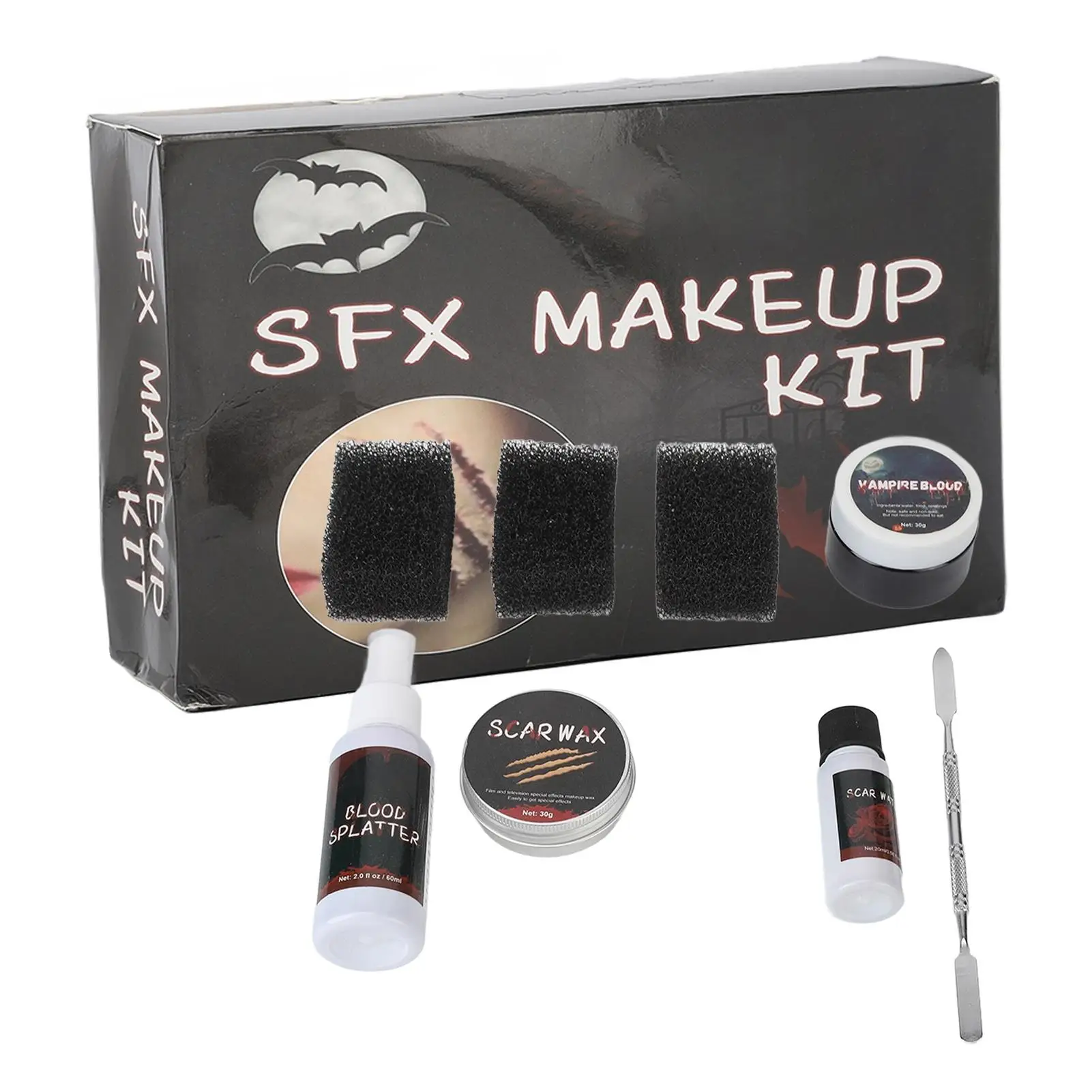 Long-Lasting Scars Wax Makeup Kit - Easy Cleanup | Perfect for Halloween & for party Effects | Versatile Cosmetic Bag