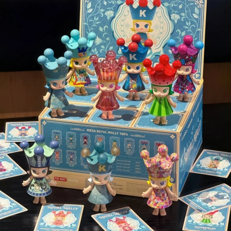Original PopMart MEGA Royal Molly 100% Jubiläums-Blindbox Sammlerstück Kunstspielzeug Schreibtischdekoration Geschenk für Erwachsene Sammler – Detail 2