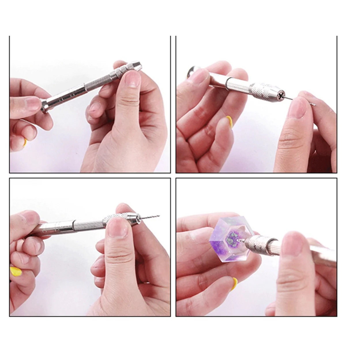 11Pcs Hand Twist Drill Set 0.5-2.0mm Woodworking Hand Punch Tool Hardware Clock Maintenance Kit
