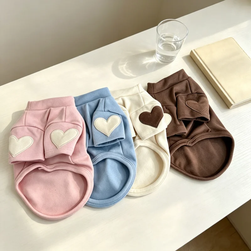 Fleece Love Autumn Winter Warm Pet Dog Clothes Base Shirt Chihuahua Yorkshire Puppy Hoodies Pet Pullover Cat Clothing Jackets