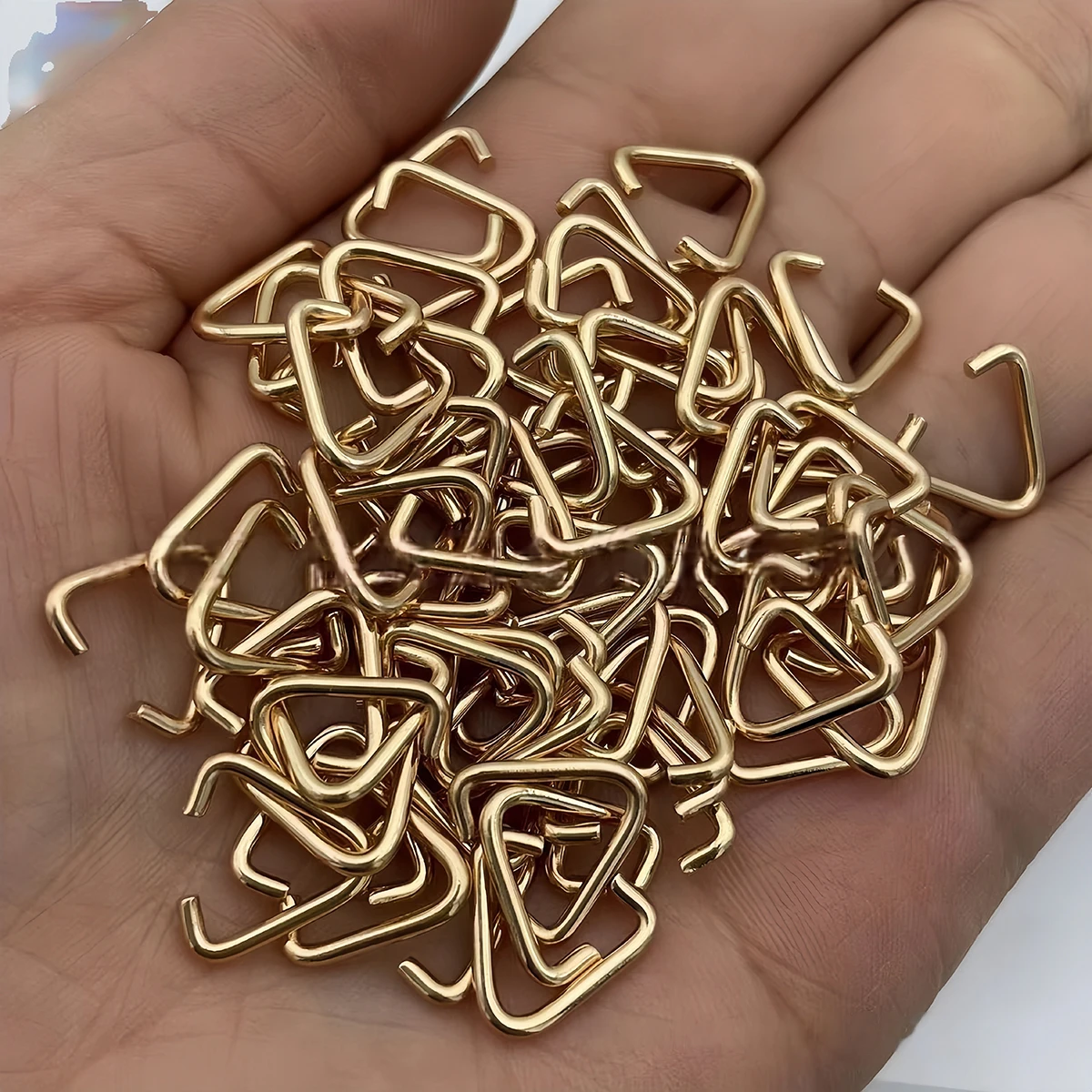 50 Stück Metall-Eisen-Dreieckverschlüsse, Schnallenverbinder, Sprengringe für DIY-Schmuckherstellung von Ohrringen, Armbändern, Halsketten und Zubehör – Detail 4