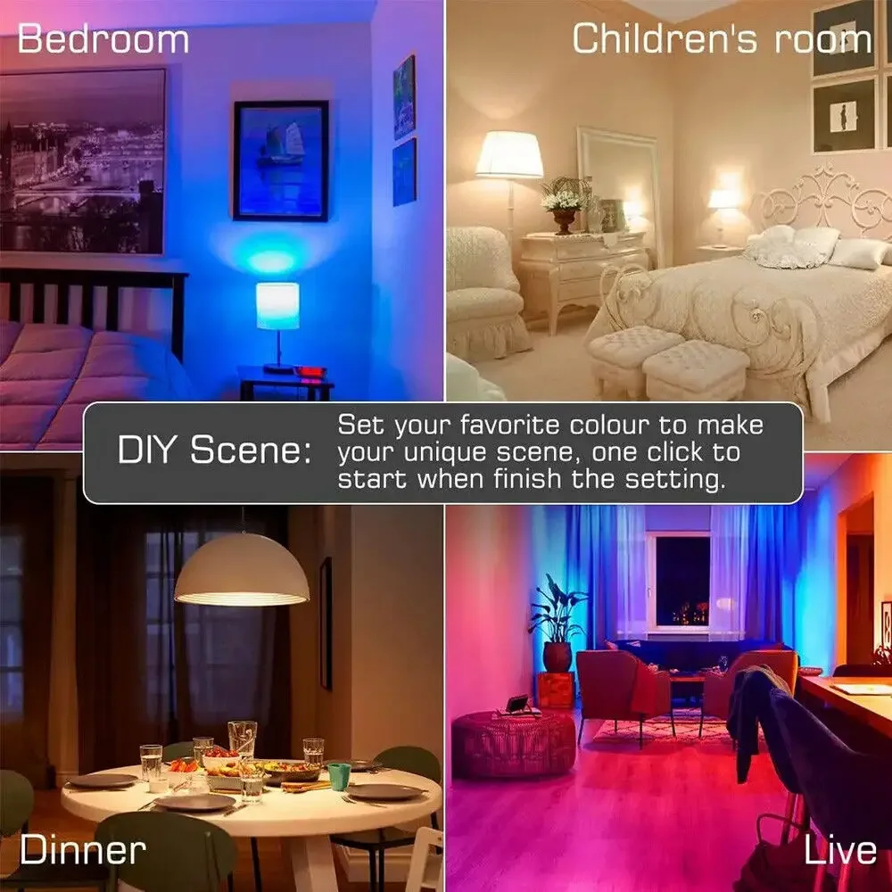 Tuya Wifi/Bluetooth Smart Light Bulb E27 RGB 110V 220V Led Lamp Bubble Voice Control Smart Life APP Works With Alexa Google Home