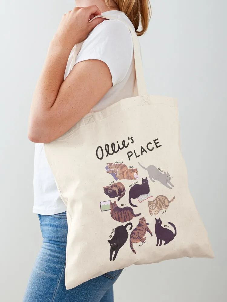 Ollie's Place Print Tote Bag shopping bag logo Women bags Canvas Tote Bag