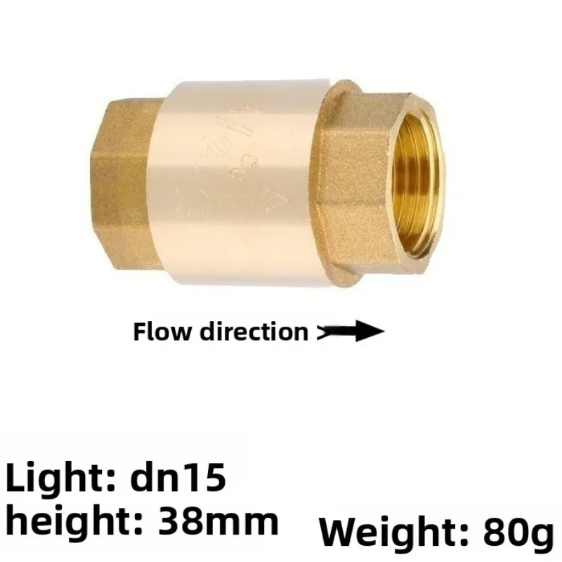 Brass check valve DN15 spring vertical check valve 6 points check valve water meter water pipe  screw stop