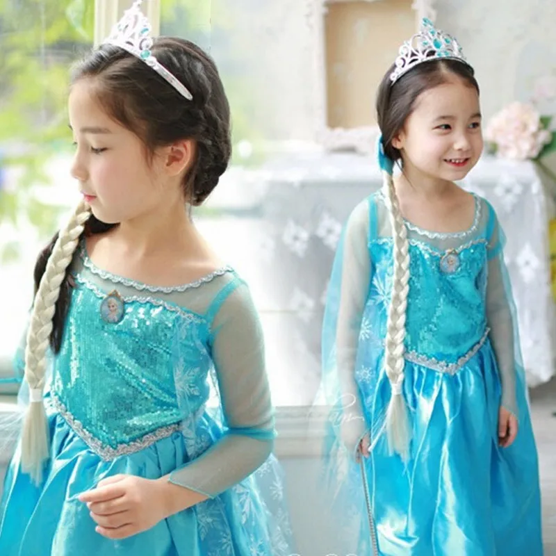 ขนาด 160 สาวใหญ่คอสเพลย์เครื่องแต่งกายสําหรับสาวน้อย 2 Elsa Queen Princess เลื่อมตาข่ายแต่งตัวเจ้าหญิงชุดคอสเพลย์