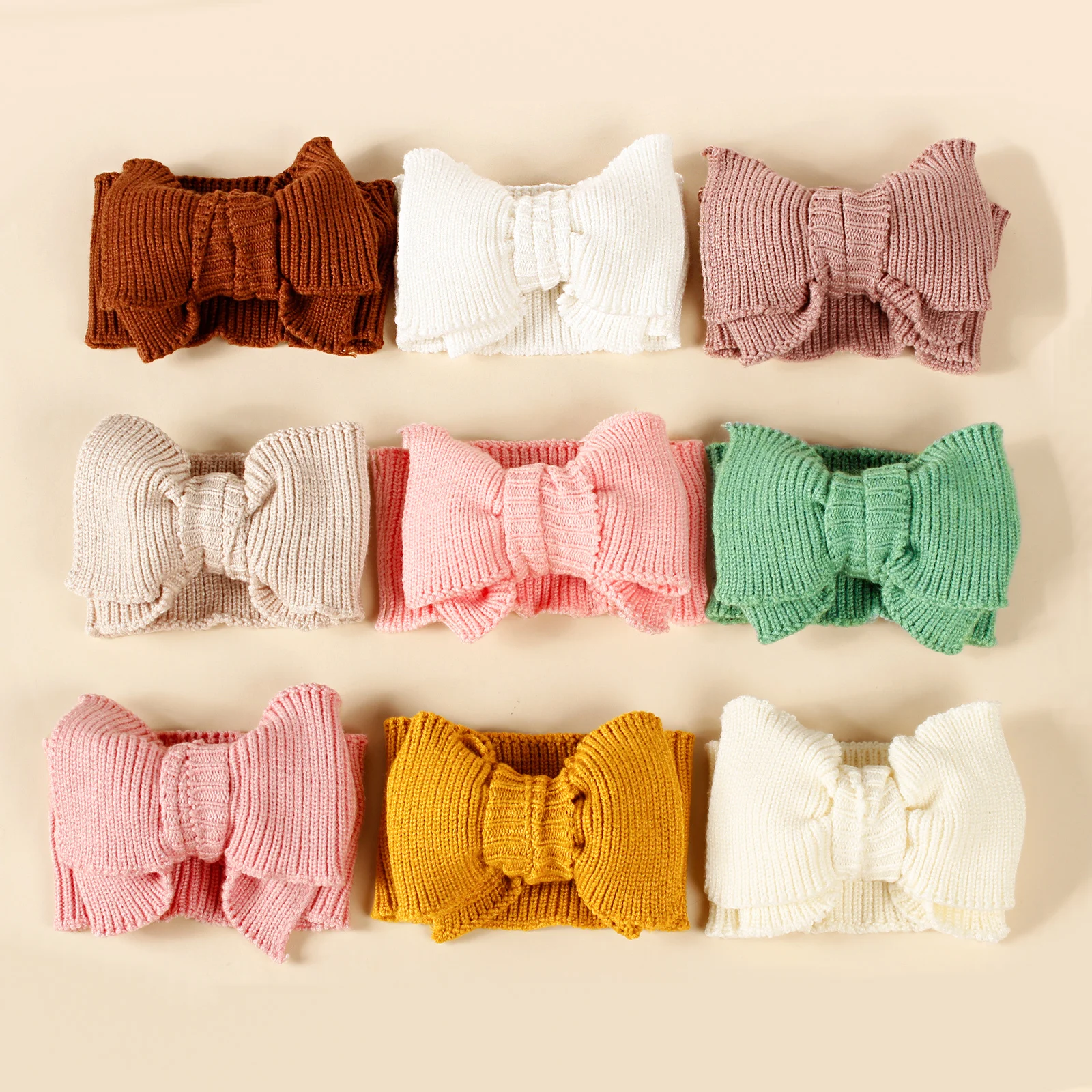 Baby Häkelnadel Mode Haarschmuck Winter Top Knoten Haarband für Kinder Kinder warme Schleife Turban – Detail 1