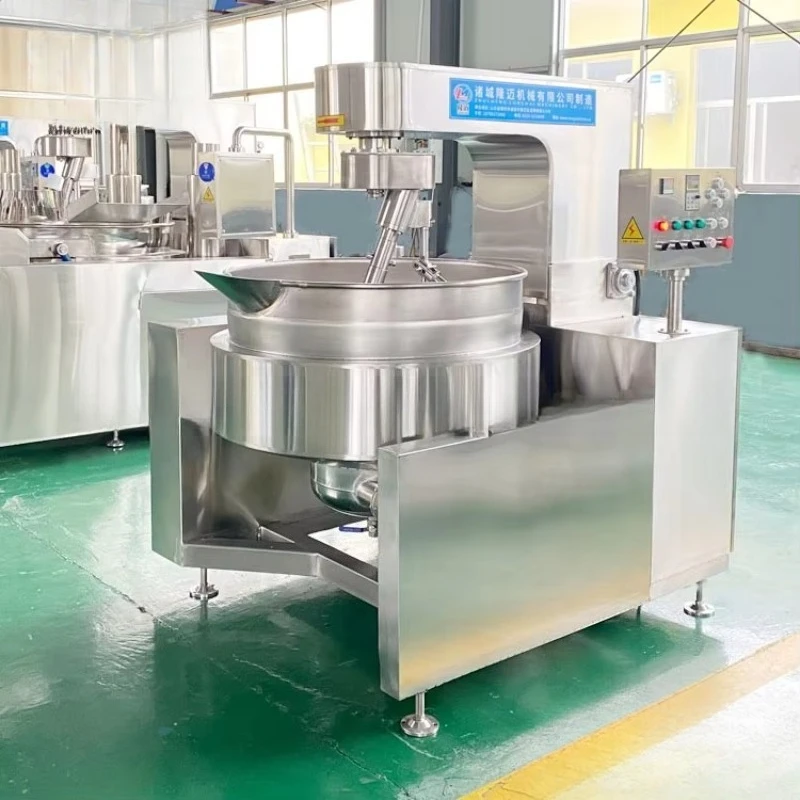 Electric oil heating industrial cooking pot with agitator