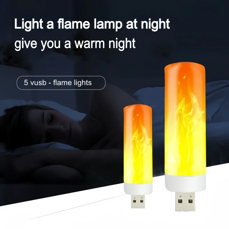 Super Cool Effect Led Usb Flame Lamp Simulation Of Real Flame Effect, Using Usb Interface Energy Saving, Environmental Pro