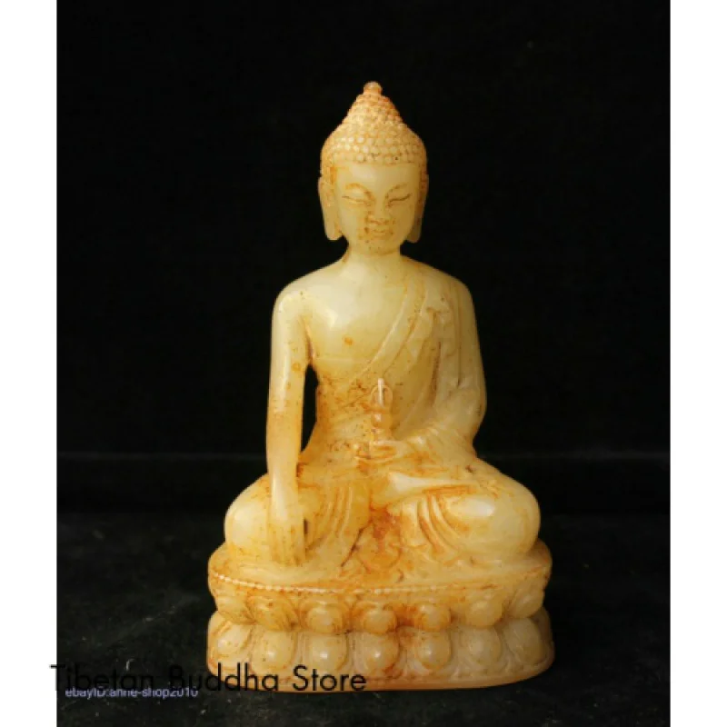 

13cm China Natural Old Jade hand carved Shakyamuni Buddha Statue Sculpture AIQ9