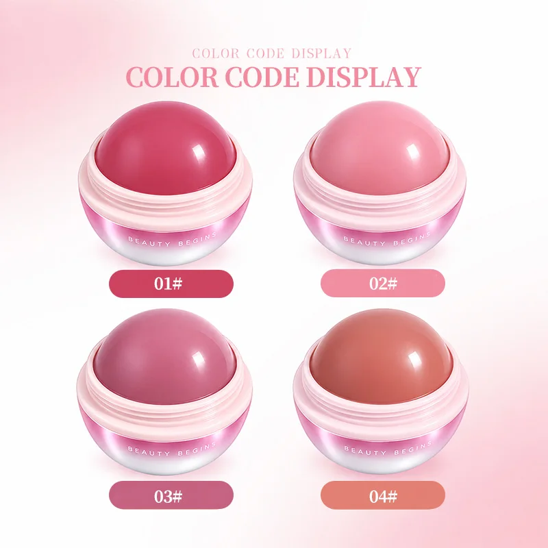 JOJO DIARY Cream Blush Balm 8.5g Natural Dewy Cheek Tint Long Lasting Moisturizing Face Blush Makeup Portable Ball Blusher Gift