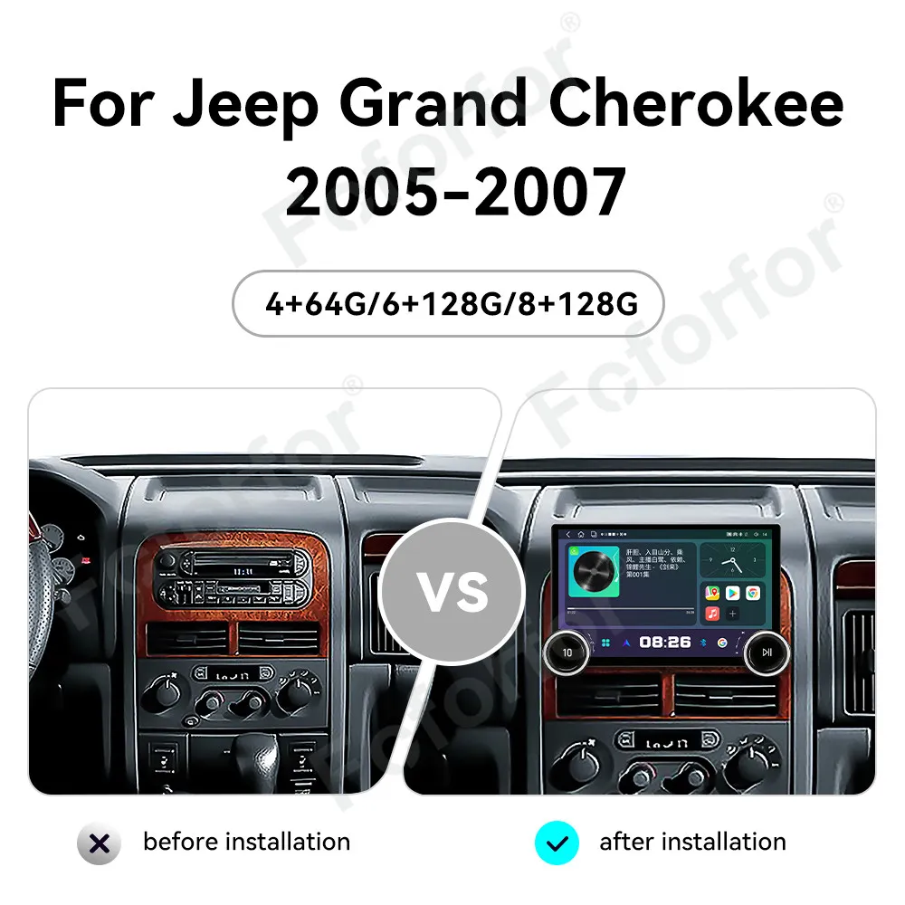 

Ultra Clear Full HD Car Stereo Android 15 11.5 Inch Wireless CarPlay GPS Navigation Head Unit For Jeep Grand Cherokee 2005-2007