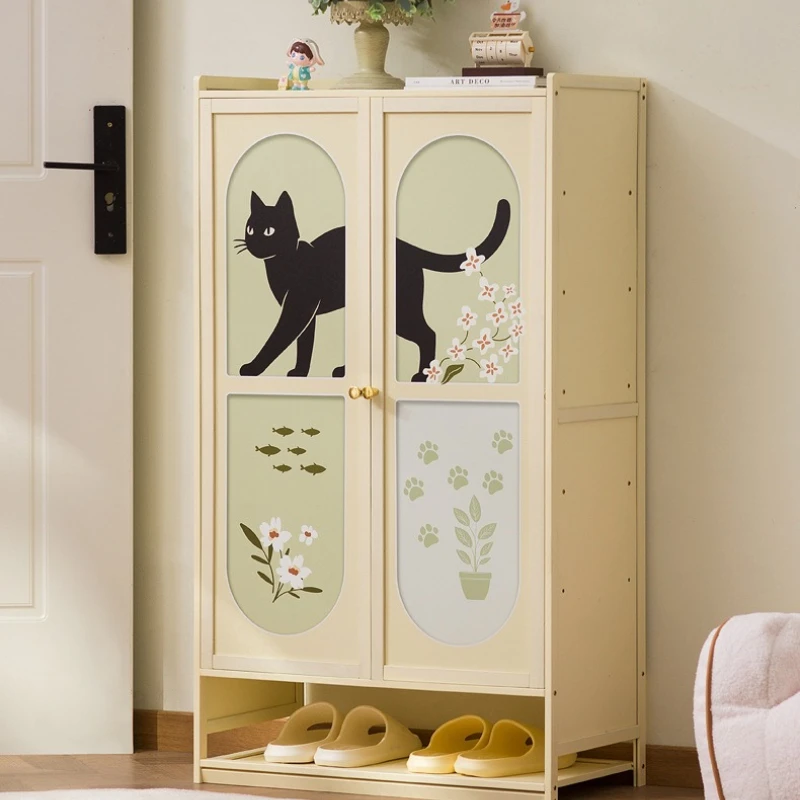 

Cat shoe cabinet, multi-layer entry shoe rack at the door of the home, large capacity storage storage cabinet, small narrow