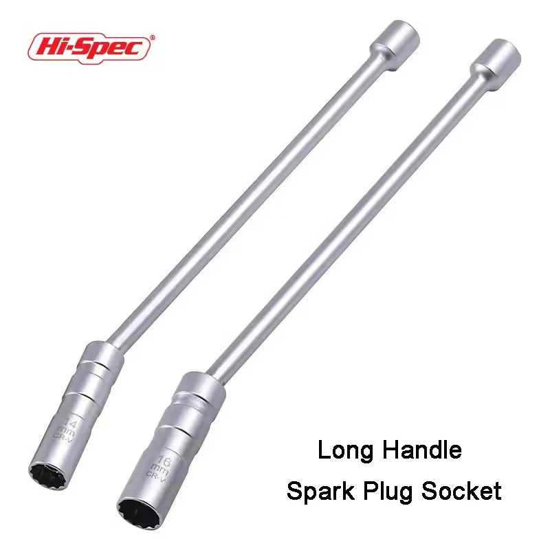 

Hi-Spec 14/16mm Long Handle Spark Plug Socket Wrench Magnetic 3/8" Drive Sockets 12 Angle Removal Tool Automobile For Car Repair