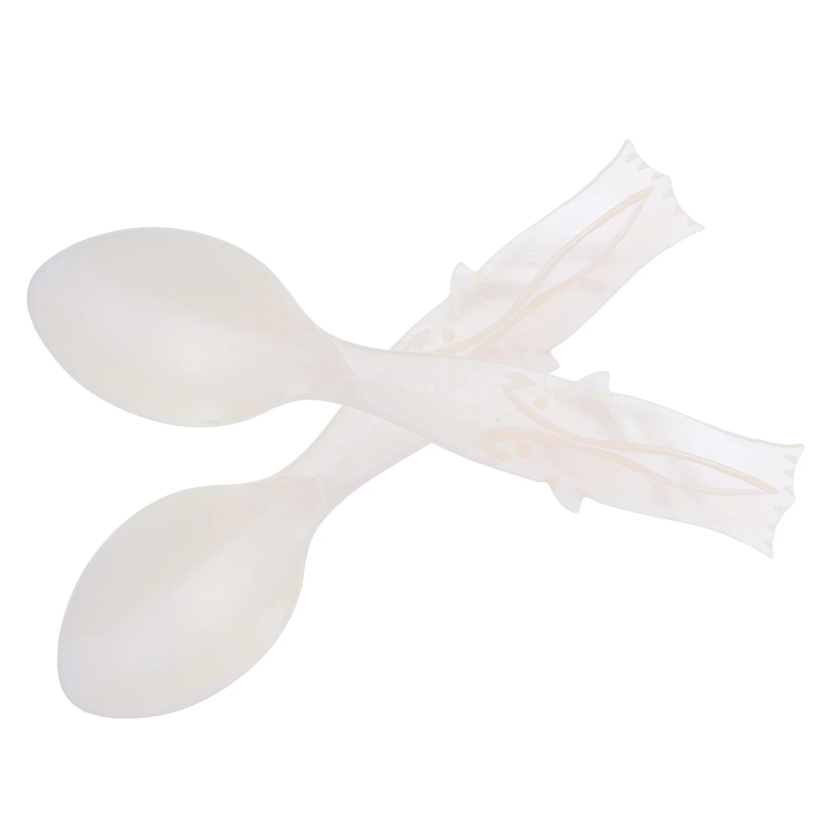 

2pcs Shell Spoons Caviar Dessert Ice Cream Coffee Spoon Sets Small Kitchen Tableware Serving Compact Spoons Set For