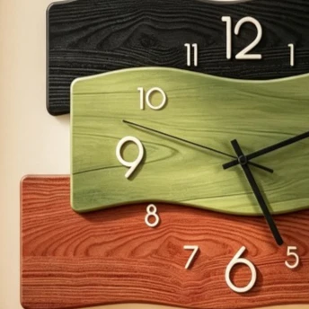 Japanese Retro Wood Grain Wall Clock Creative Decorative Table Clock Silent Sweep Quartz Watch Home Living Room Decor Ornaments