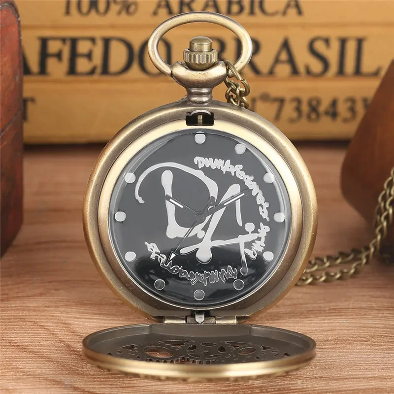 Old Fashion Pocket Watch Hollow Out Gear Wheel Cover Men Women Quartz Analog Watches Necklace Chain Collectable Timepiece